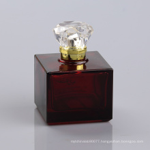 Custom Design New High Quality Empty 100ml Whole Coating Red Square Perfume Bottle